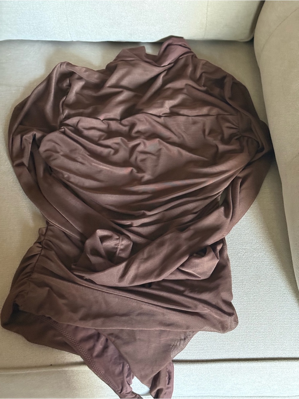 Chocolate Brown Draped Bodysuit